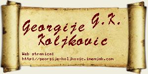 Georgije Koljković vizit kartica